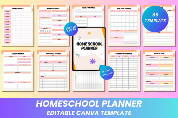 Download Homeschool Planner Canva KDP Interior - School Collection