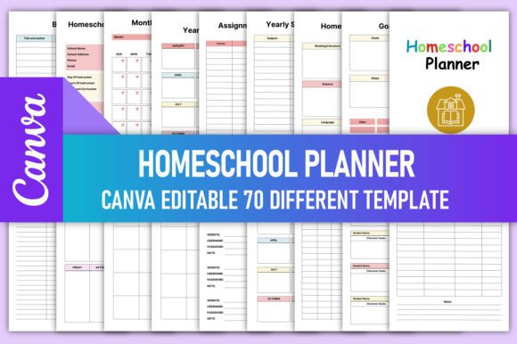 Download Homeschool Planner Bundle Canva Template - School Collection