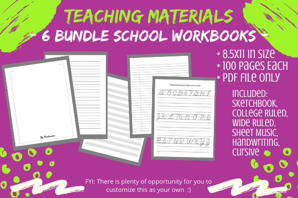 Download 6 Bundle School, Homeschool Workbooks - School Collection