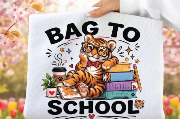 Download Bag to School Tiger Clipart Sublimation - School Collection