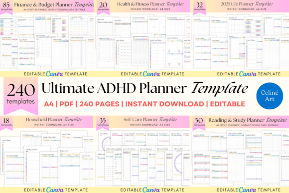 Download Ultimate ADHD Planner Templates Bundle - Premium Resources