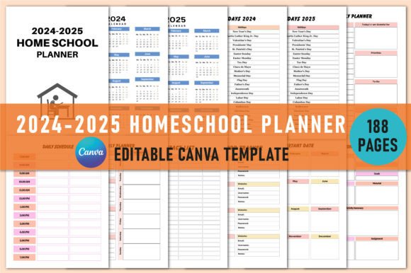 Download 2024-2025 Homeschool Planner for Canva - School Collection