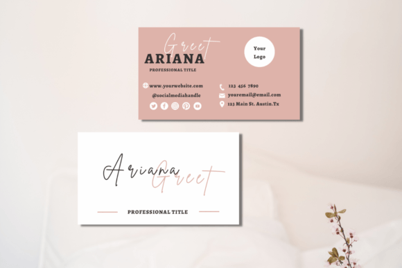 Download Pink and White Business Card Template - Premium Bundle