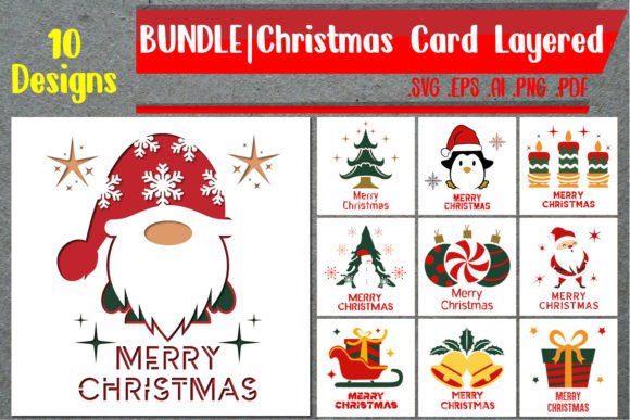 Download BUNDLE | Christmas Card Layered Svg - Christmas Collection