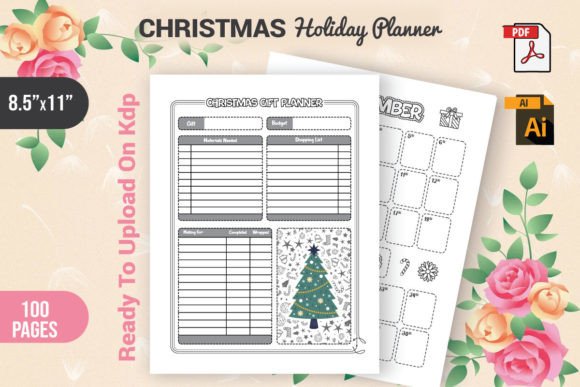 Download Christmas Holiday Planner Interior KDP - Christmas Collection